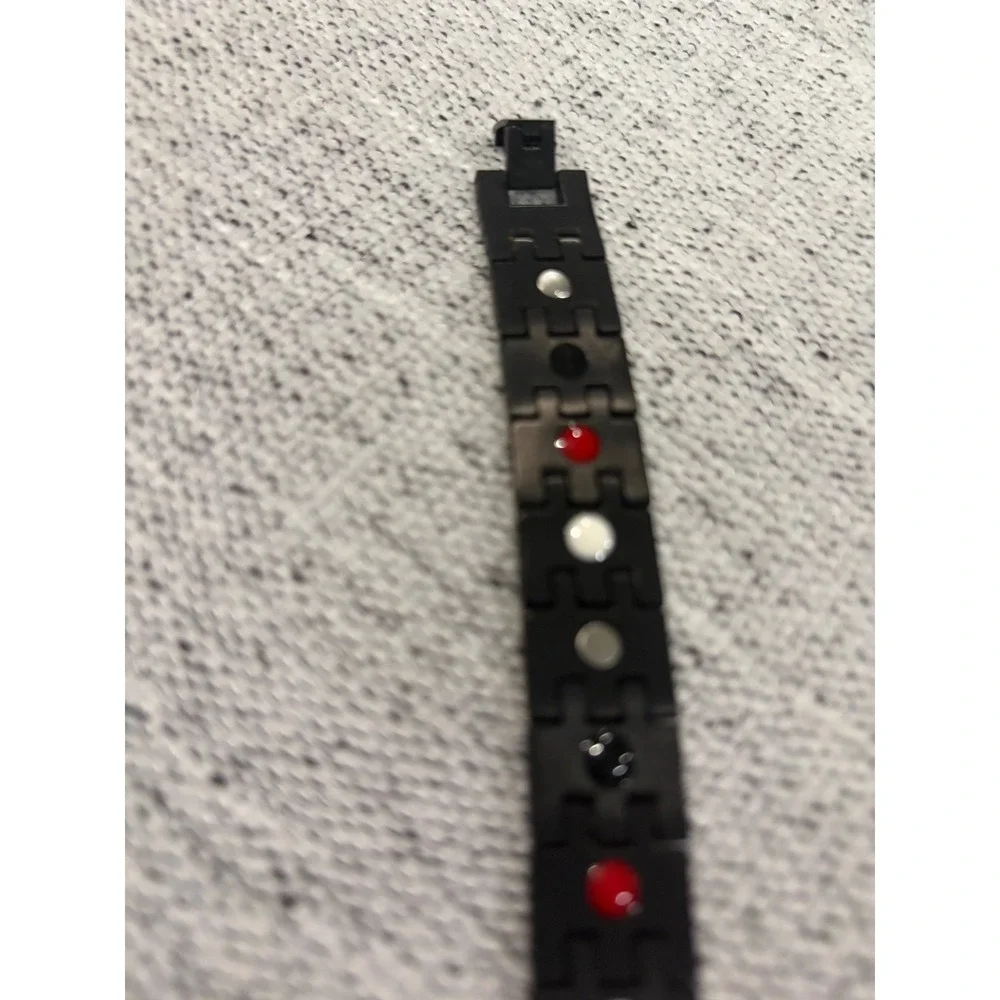 Magnetic Therapy Link Bracelet Two‎ Tone Black Gold Wellness 8.25in